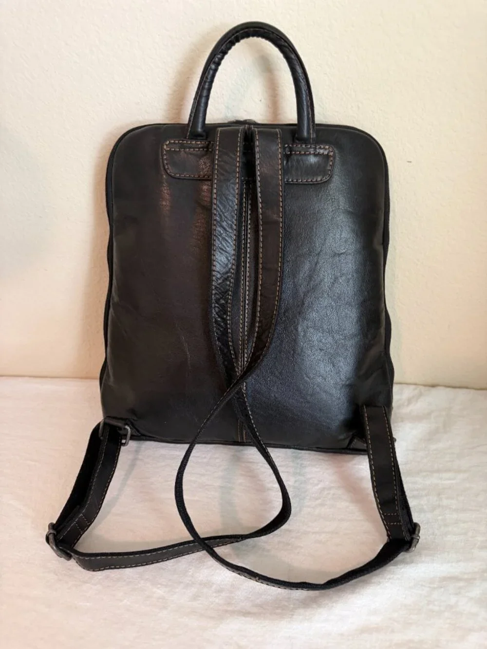 Jack Georges Voyager Hand-Stained Buffalo Leather Adele Slim Backpack Unisex